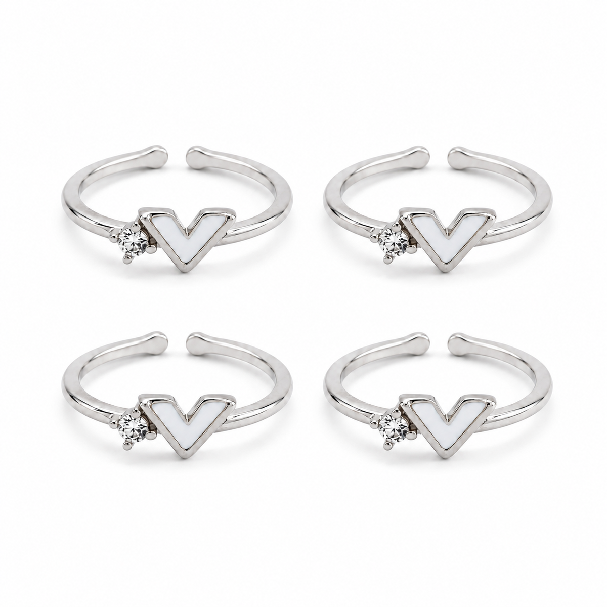 Silver V Accent Toe Ring