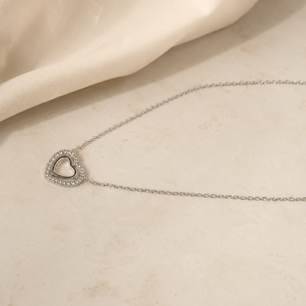 Crystal Heart Charm Necklace