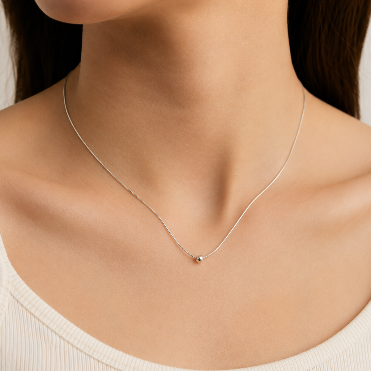 Silver Bead Snake Chain