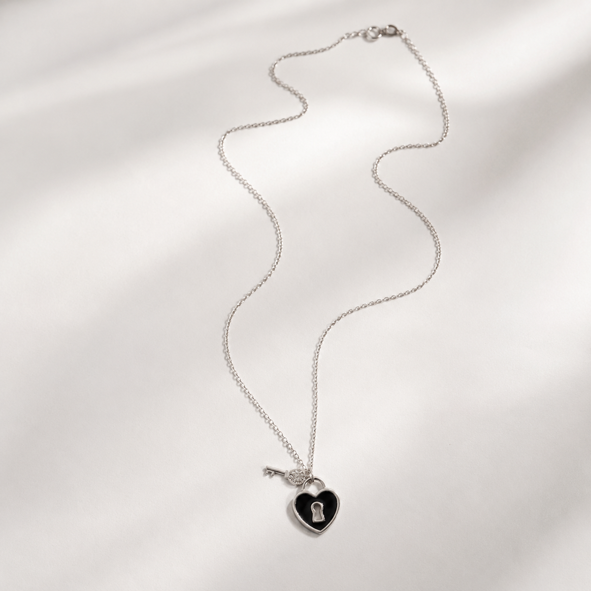 Black Heart Lock Pendant