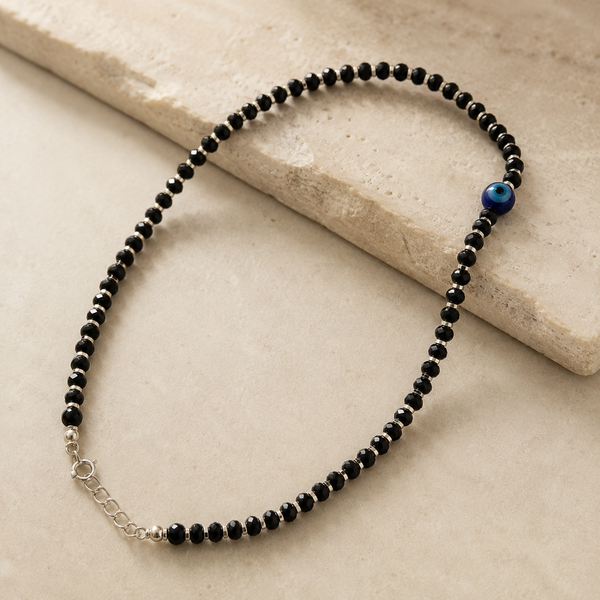 Kids Evil Eye Black Bead Necklace