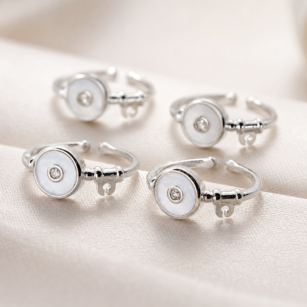 Silver Grey Dot Toe Rings