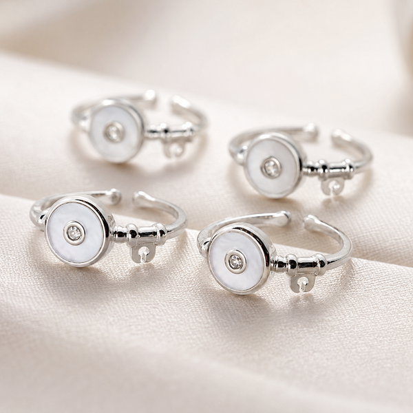 Silver Grey Dot Toe Rings