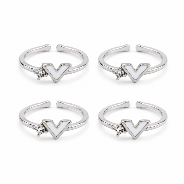 Silver V Accent Toe Ring